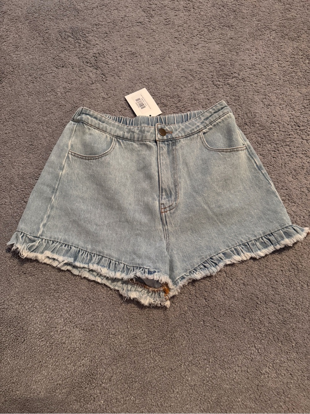 Denim Ruffle Shorts